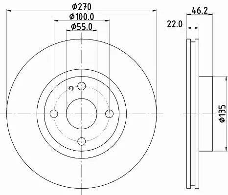 HELLA TARCZA HAMULCOWA 8DD 355 115-361 