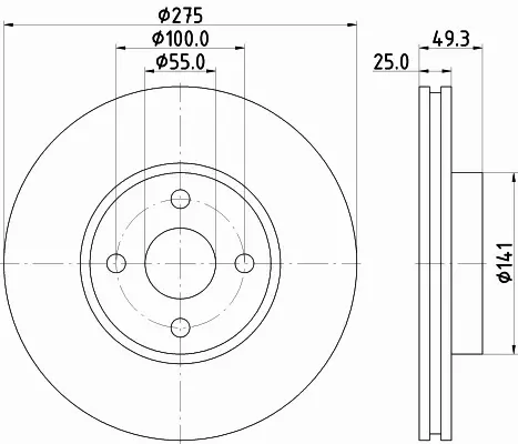 HELLA TARCZA HAMULCOWA 8DD 355 115-741 