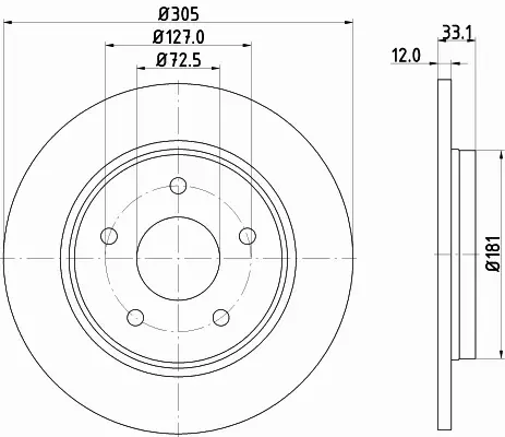 HELLA TARCZA HAMULCOWA 8DD 355 129-001 