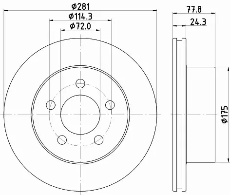 HELLA TARCZA HAMULCOWA 8DD 355 125-371 