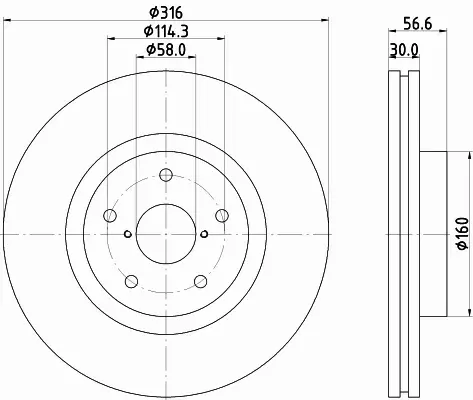 HELLA PAGID TARCZA HAMULCOWA 8DD 355 116-361 