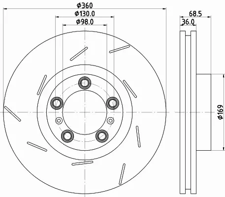 HELLA PAGID TARCZA HAMULCOWA 8DD 355 133-661 