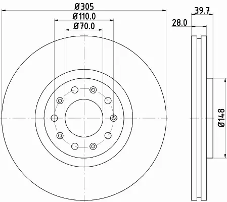 HELLA TARCZA HAMULCOWA 8DD 355 116-631 