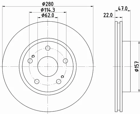 HELLA PAGID TARCZA HAMULCOWA 8DD 355 116-771 