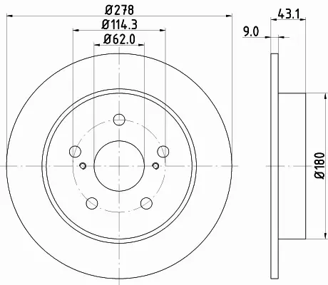 HELLA TARCZA HAMULCOWA 8DD 355 116-791 