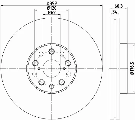 HELLA PAGID TARCZA HAMULCOWA 8DD 355 116-911 