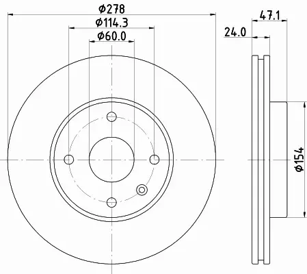 HELLA PAGID TARCZA HAMULCOWA 8DD 355 117-061 