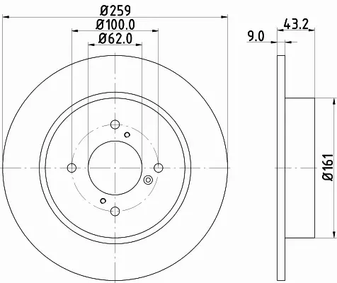 HELLA PAGID TARCZA HAMULCOWA 8DD 355 117-301 