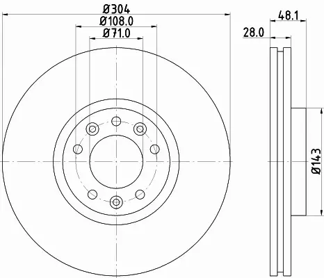 HELLA PAGID TARCZA HAMULCOWA 8DD 355 117-331 