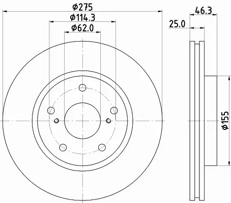 HELLA PAGID TARCZA HAMULCOWA 8DD 355 117-361 