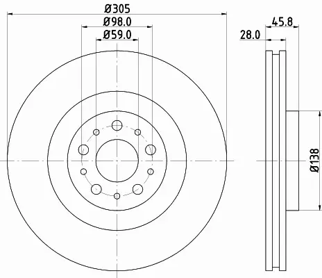 HELLA TARCZA HAMULCOWA 8DD 355 129-351 