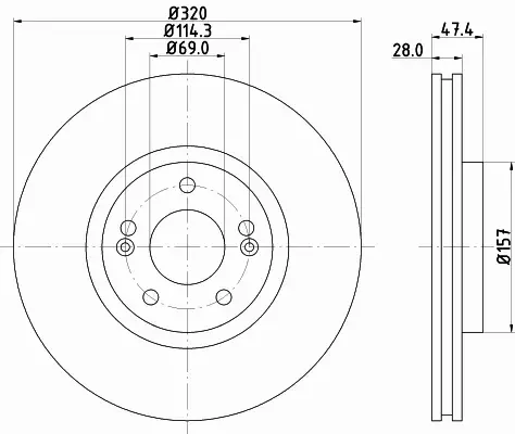 HELLA PAGID TARCZA HAMULCOWA 8DD 355 117-971 