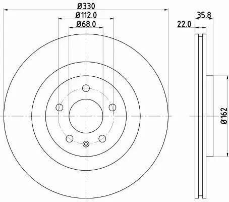 HELLA PAGID TARCZA HAMULCOWA 8DD 355 129-381 