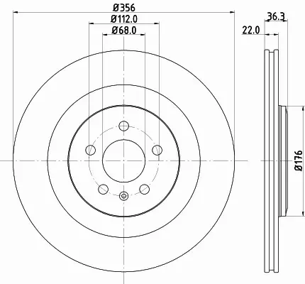 HELLA TARCZA HAMULCOWA 8DD 355 125-551 