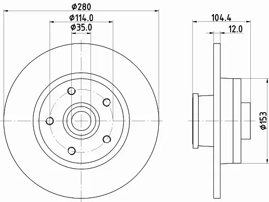 HELLA TARCZA HAMULCOWA 8DD 355 125-281 