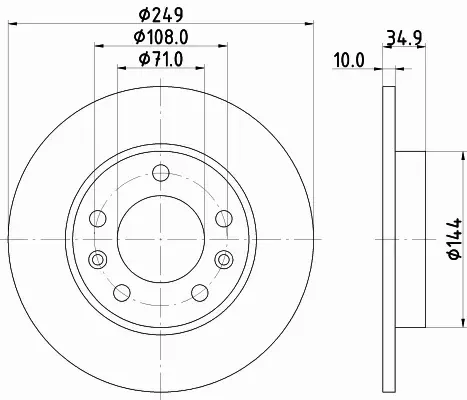 HELLA TARCZA HAMULCOWA 8DD 355 120-581 