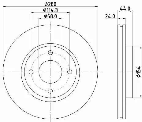 HELLA PAGID TARCZA HAMULCOWA 8DD 355 120-591 