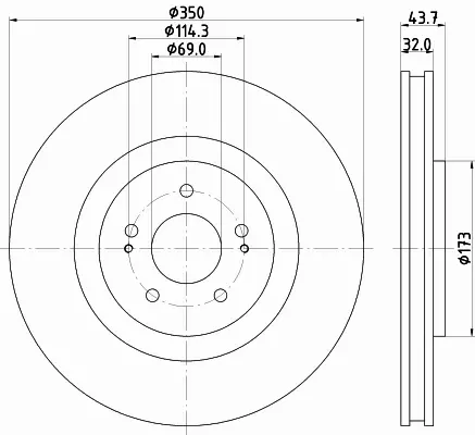 HELLA PAGID TARCZA HAMULCOWA 8DD 355 122-321 