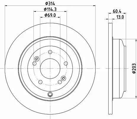 HELLA PAGID TARCZA HAMULCOWA 8DD 355 122-471 