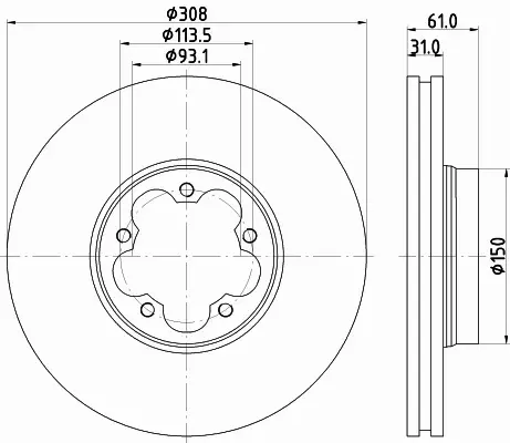 HELLA PAGID TARCZA HAMULCOWA 8DD 355 122-801 