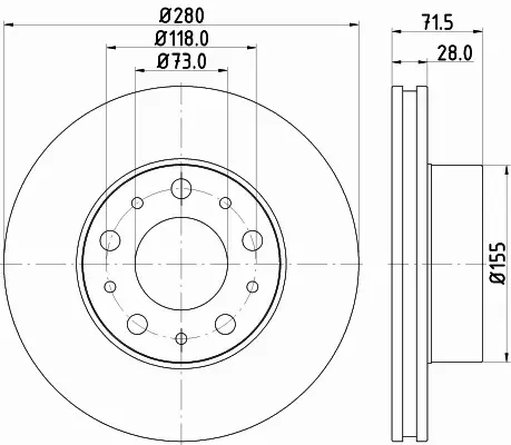 HELLA TARCZA HAMULCOWA 8DD 355 122-691 