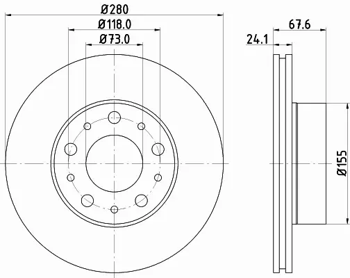 HELLA TARCZA HAMULCOWA 8DD 355 127-811 