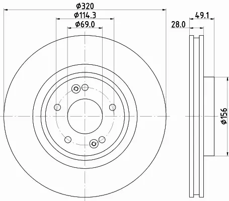 HELLA TARCZA HAMULCOWA 8DD 355 125-121 