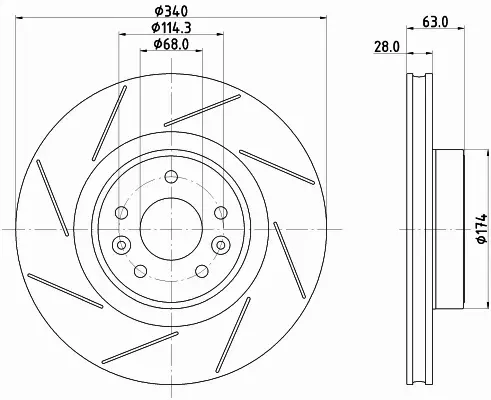 HELLA PAGID TARCZA HAMULCOWA 8DD 355 125-211 