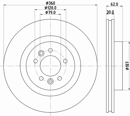 HELLA TARCZA HAMULCOWA 8DD 355 125-251 