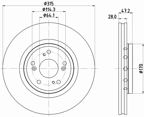 HELLA TARCZA HAMULCOWA 8DD 355 125-321 