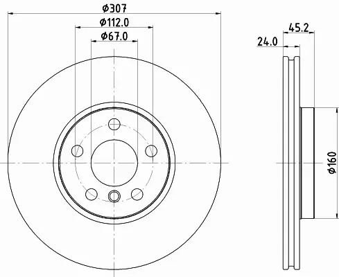 HELLA TARCZA HAMULCOWA 8DD 355 125-351 