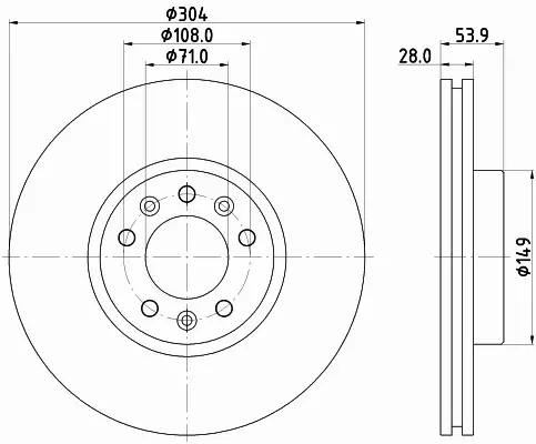 HELLA PAGID TARCZA HAMULCOWA 8DD 355 125-411 