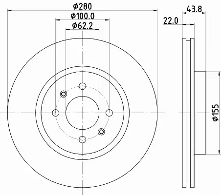 HELLA PAGID TARCZA HAMULCOWA 8DD 355 125-501 