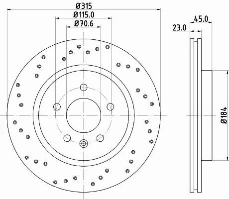 HELLA PAGID TARCZA HAMULCOWA 8DD 355 126-391 