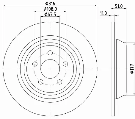 HELLA TARCZA HAMULCOWA 8DD 355 126-551 