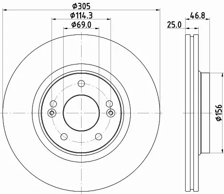 HELLA TARCZA HAMULCOWA 8DD 355 126-541 