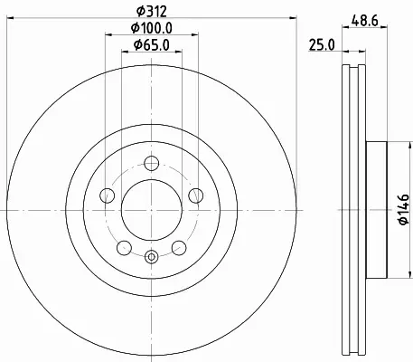 HELLA TARCZA HAMULCOWA 8DD 355 132-011 