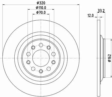 HELLA TARCZA HAMULCOWA 8DD 355 132-101 