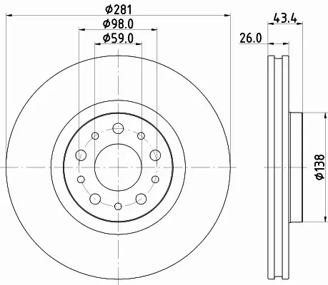 HELLA PAGID TARCZA HAMULCOWA 8DD 355 132-131 