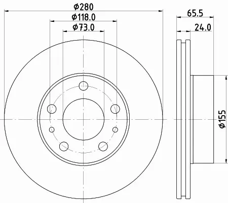 HELLA TARCZA HAMULCOWA 8DD 355 132-141 