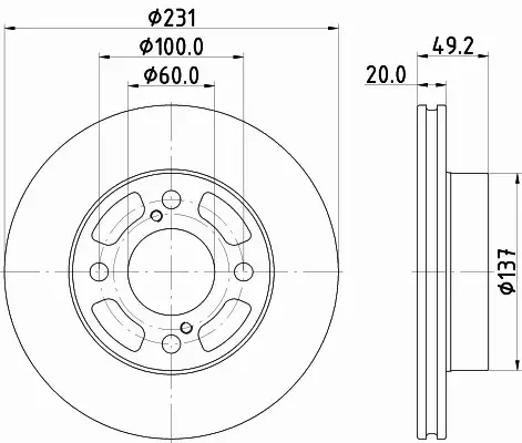 HELLA PAGID TARCZA HAMULCOWA 8DD 355 132-941 