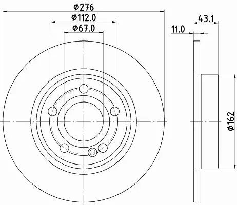 HELLA TARCZA HAMULCOWA 8DD 355 133-061 