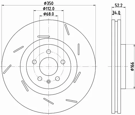 HELLA PAGID TARCZA HAMULCOWA 8DD 355 134-351 