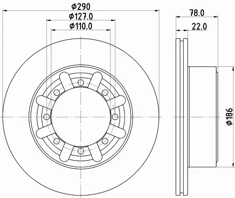 HELLA PAGID TARCZA HAMULCOWA 8DD 355 133-321 