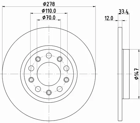 HELLA TARCZA HAMULCOWA 8DD 355 133-721 