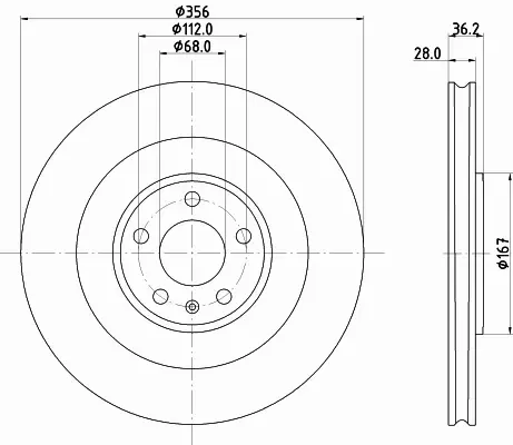 HELLA PAGID TARCZA HAMULCOWA 8DD 355 134-851 