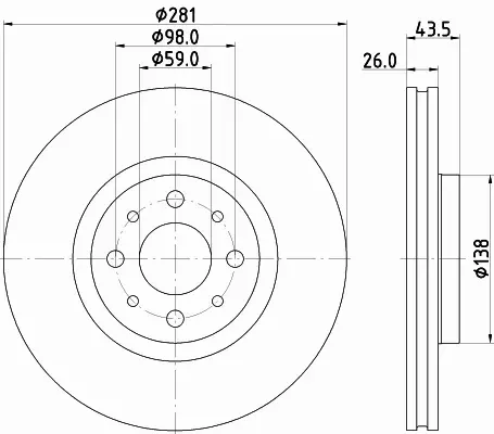 HELLA PAGID TARCZA HAMULCOWA 8DD 355 134-971 