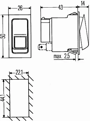 HELLA WŁĄCZNIK AWARYJNYCH 6HH 007 832-661 