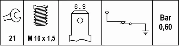 HELLA CZUJNIK CIŚNIENIA OLEJU 6ZF 007 393-001 