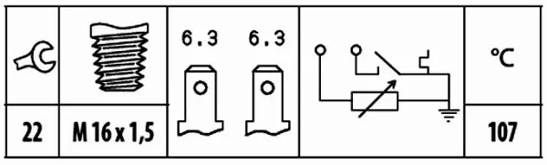 HELLA CZUJNIK TEMPERATURY WODY 6PT 009 309-531 